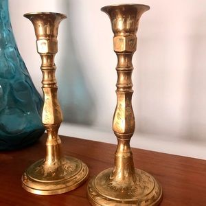 🕯✨ 2 brass vintage candle sticks